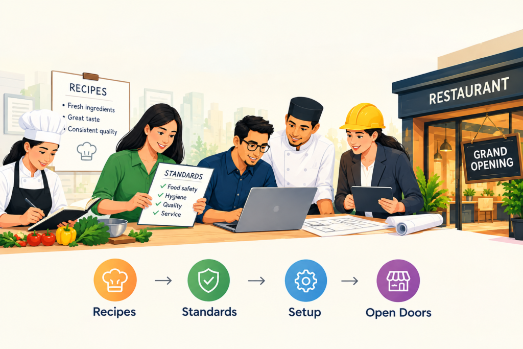 restaurant teamwork and opening plan